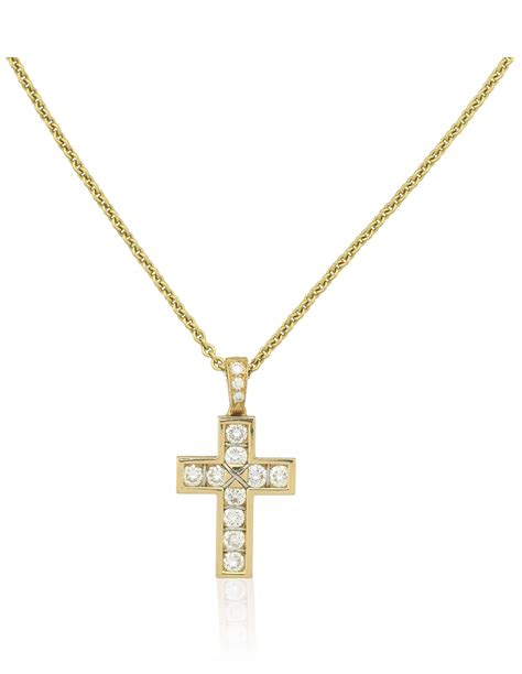 cartier diamond cross pendant